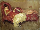 James Abbott Mcneill Whistler Famous Paintings - Note in Red The Siesta